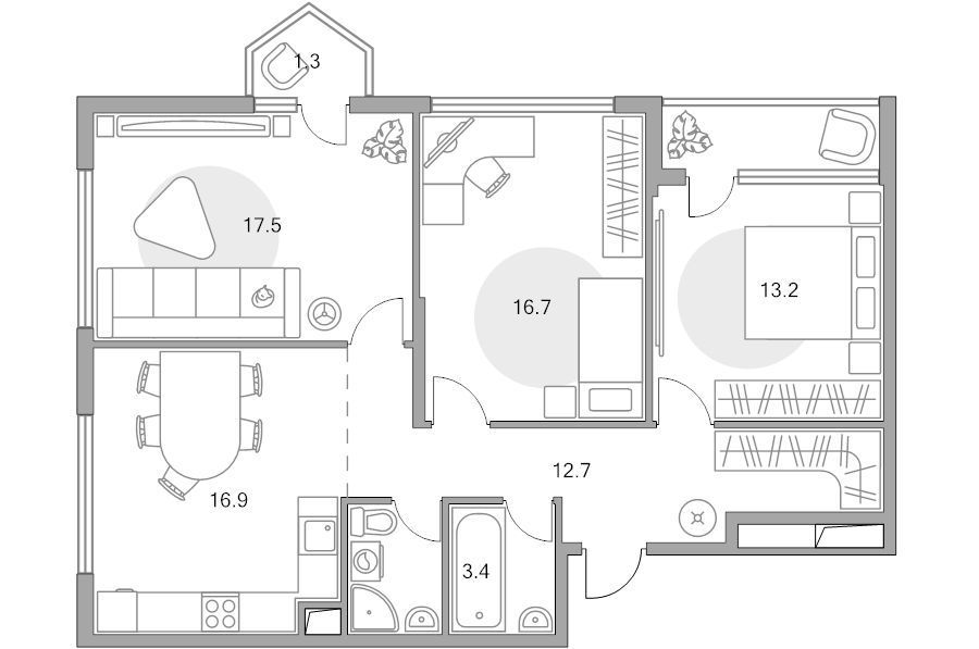 4 ккв (Евро) 87,7 м²