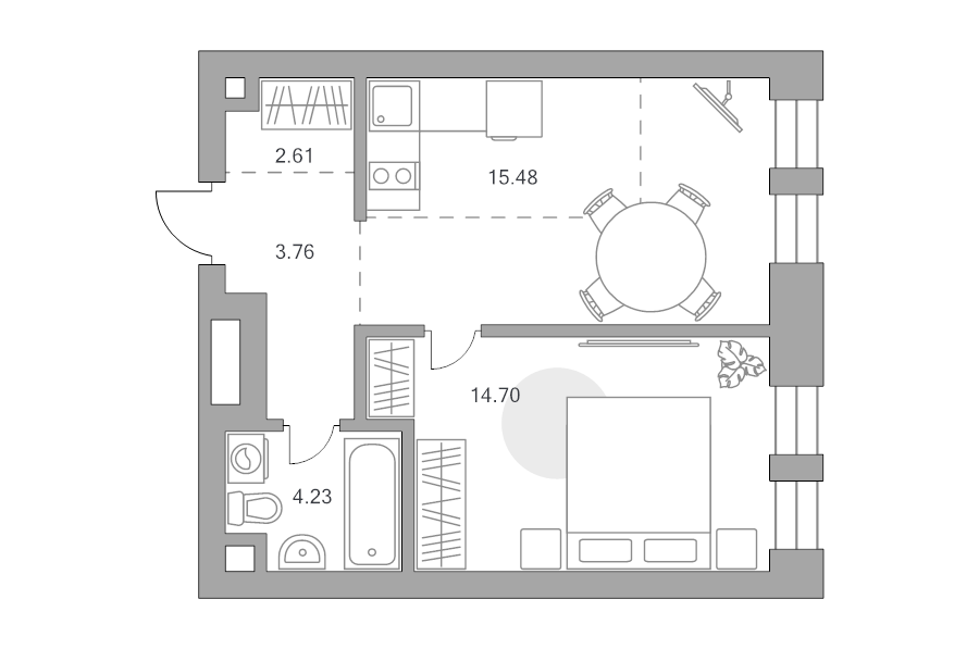 2 ккв (Евро) 40,8 м²