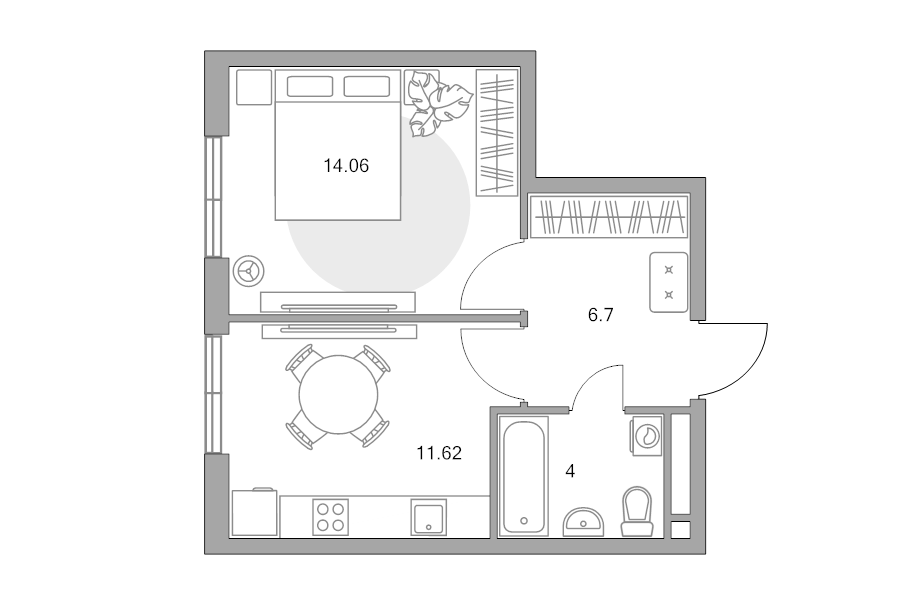1 ккв 36,4 м²