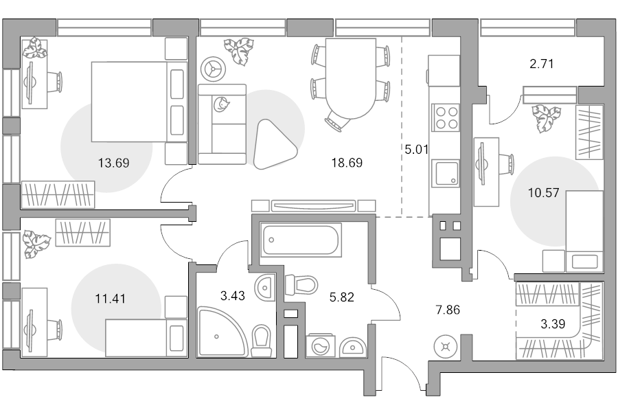 4 ккв (Евро) 82,6 м²