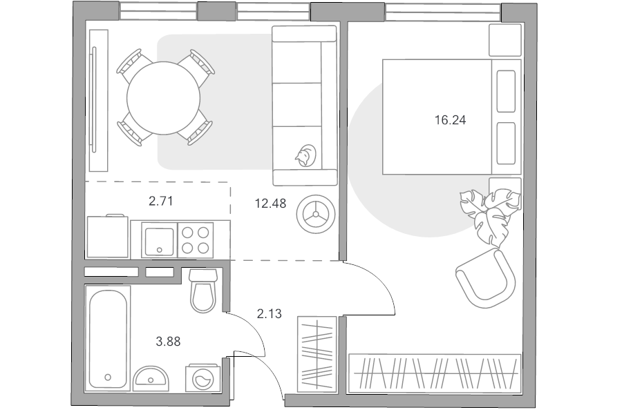 2 ккв (Евро) 37,4 м²
