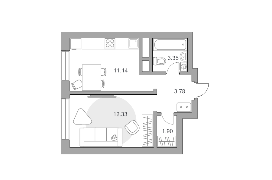 1 ккв 32,5 м²