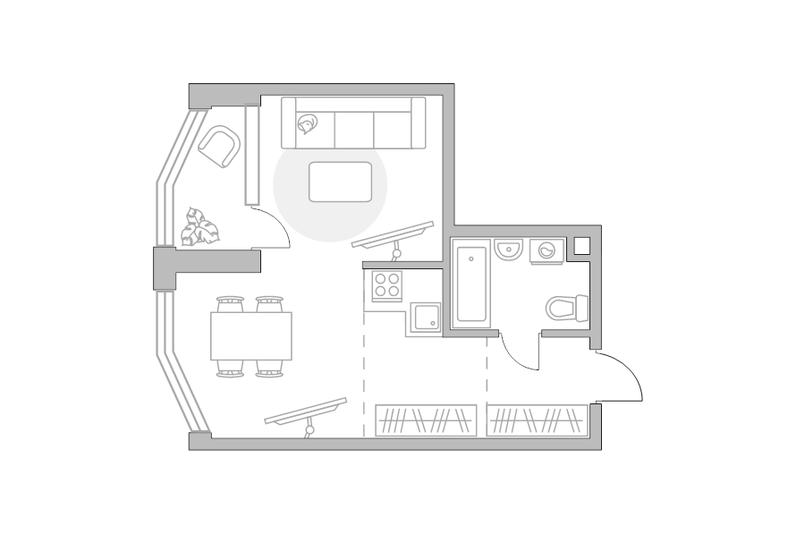 Студия 37,1 м²