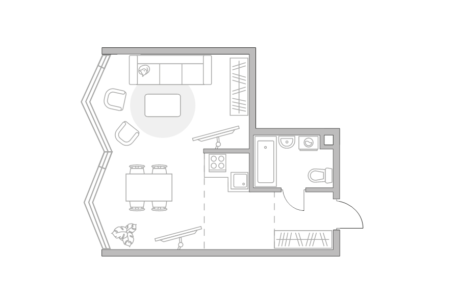 Студия 39,7 м²