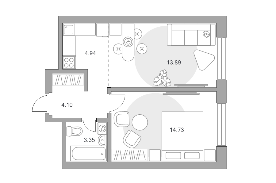 2 ккв (Евро) 41 м²