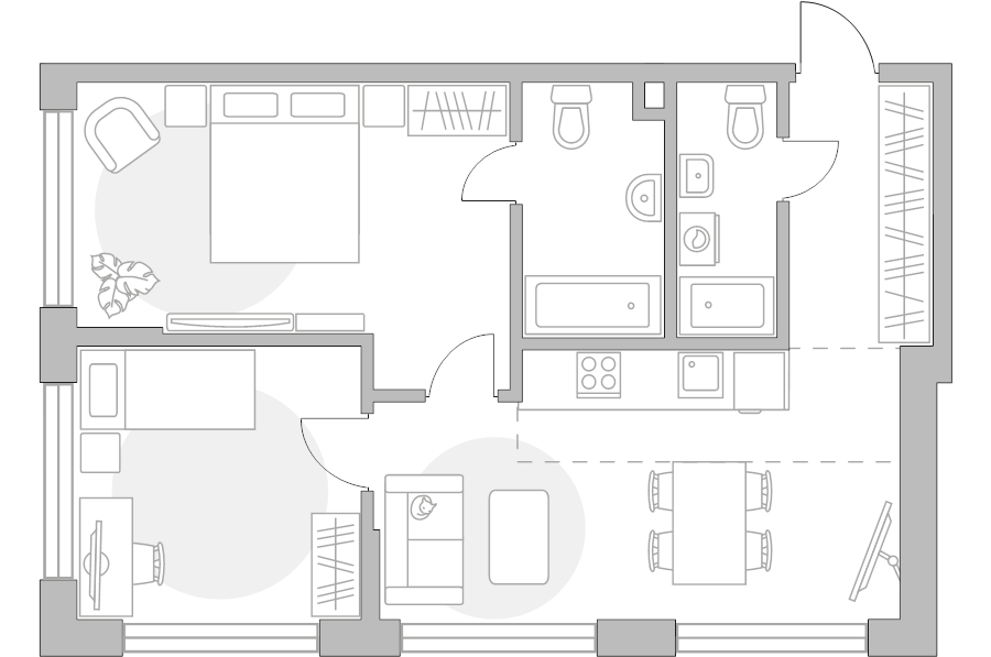 3 ккв (Евро) 59,8 м²