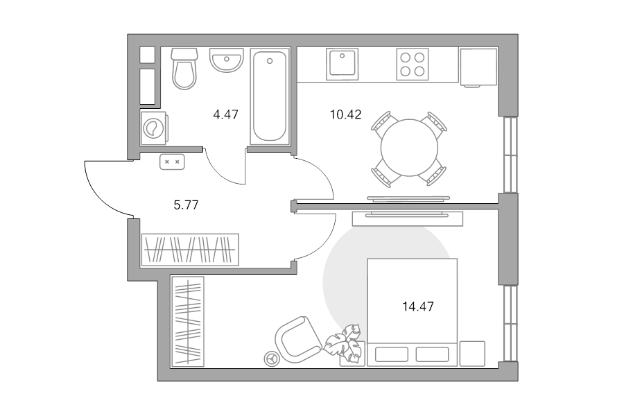 1 ккв 35,1 м²