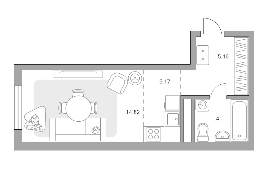 Студия 29,2 м²