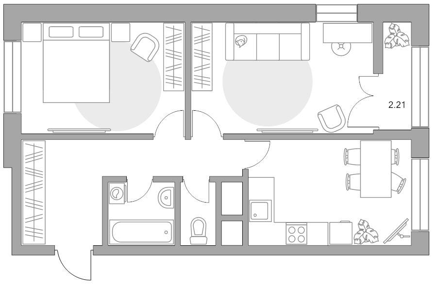 2 ккв 54,4 м²