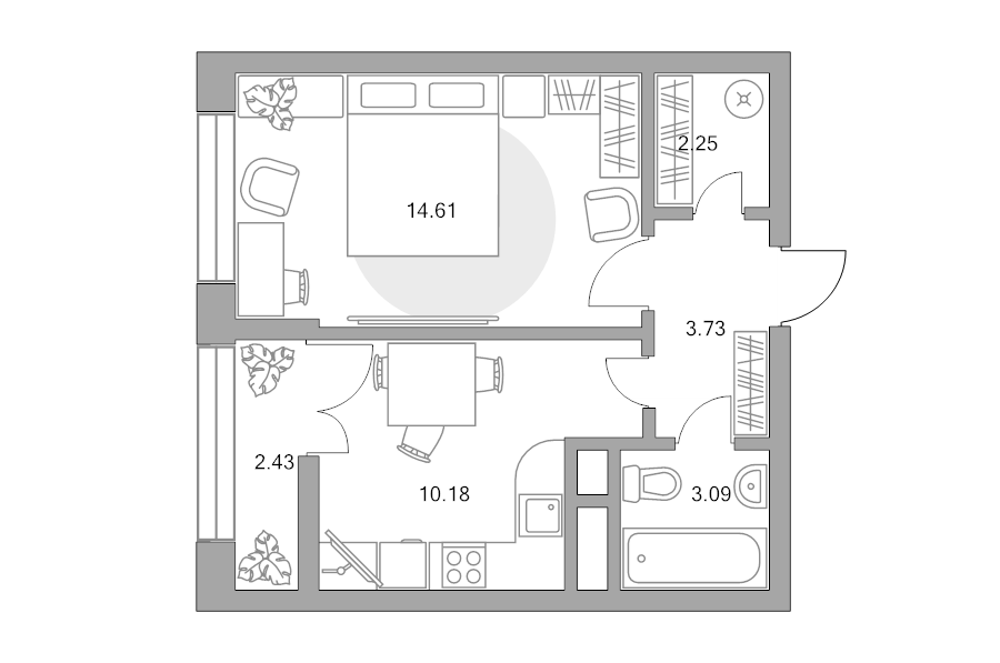 1 ккв 36,3 м²