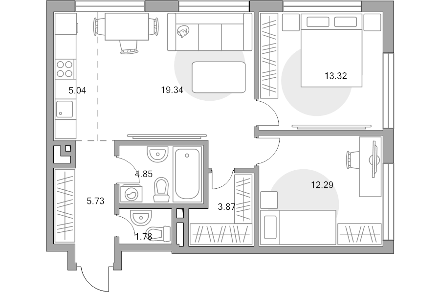 3 ккв (Евро) 66,2 м²
