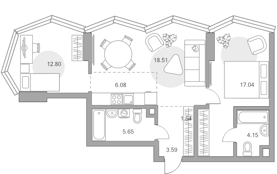 3 ккв (Евро) 69,4 м²