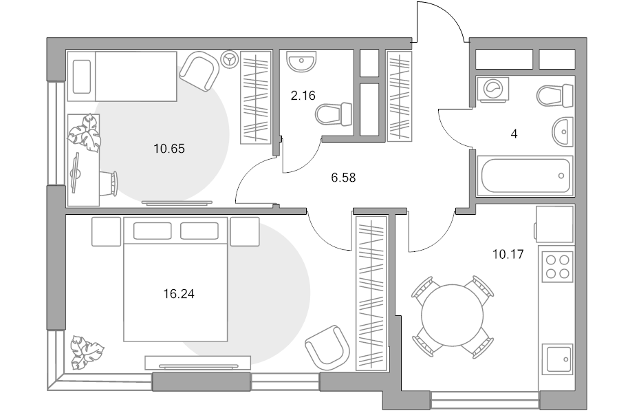 2 ккв 49,8 м²