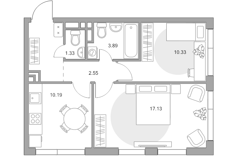 2 ккв 49,6 м²