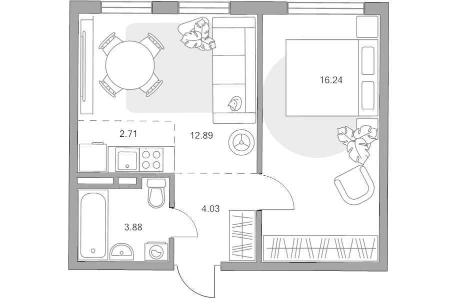 2 ккв (Евро) 39,8 м²