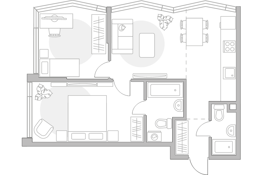 3 ккв (Евро) 65,2 м²