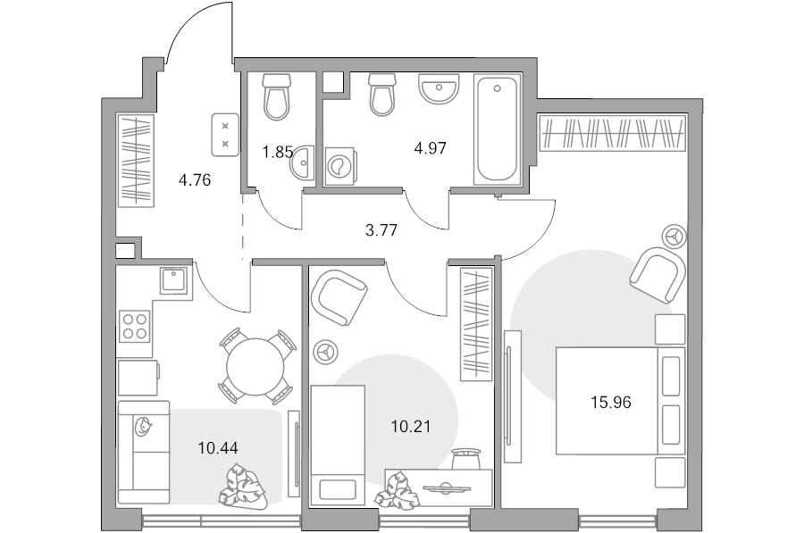 2 ккв 52 м²