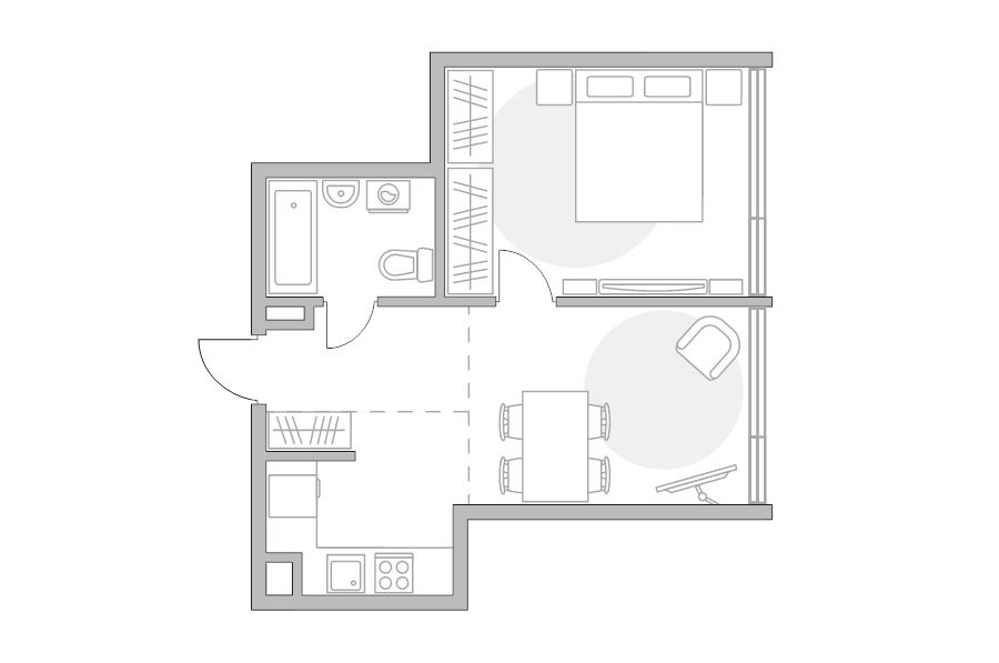 2 ккв (Евро) 42,2 м²