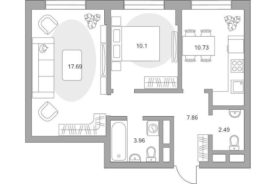 2 ккв 52,8 м²