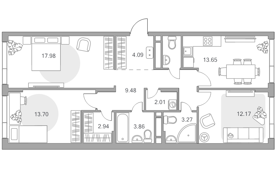 3 ккв 85,1 м²
