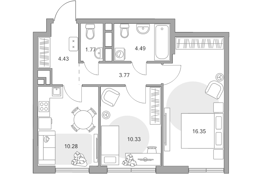 2 ккв 51,4 м²