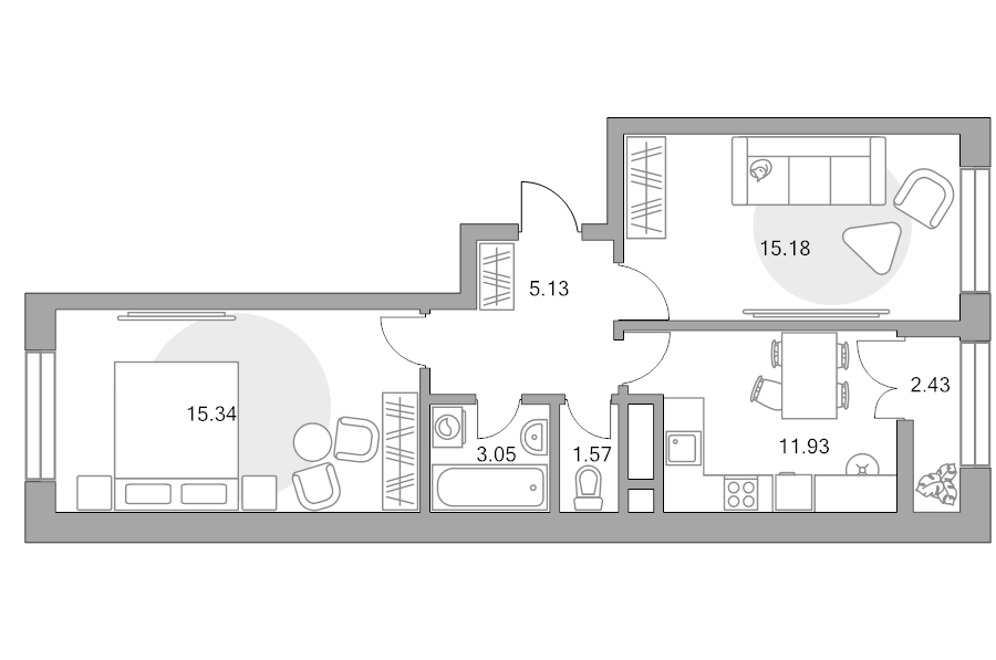 2 ккв 54,6 м²