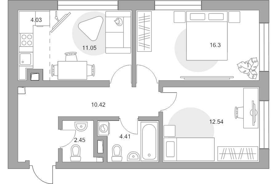 2 ккв 61,2 м²