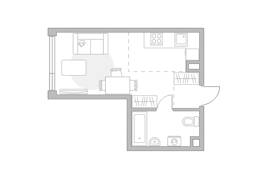 Студия 28,2 м²