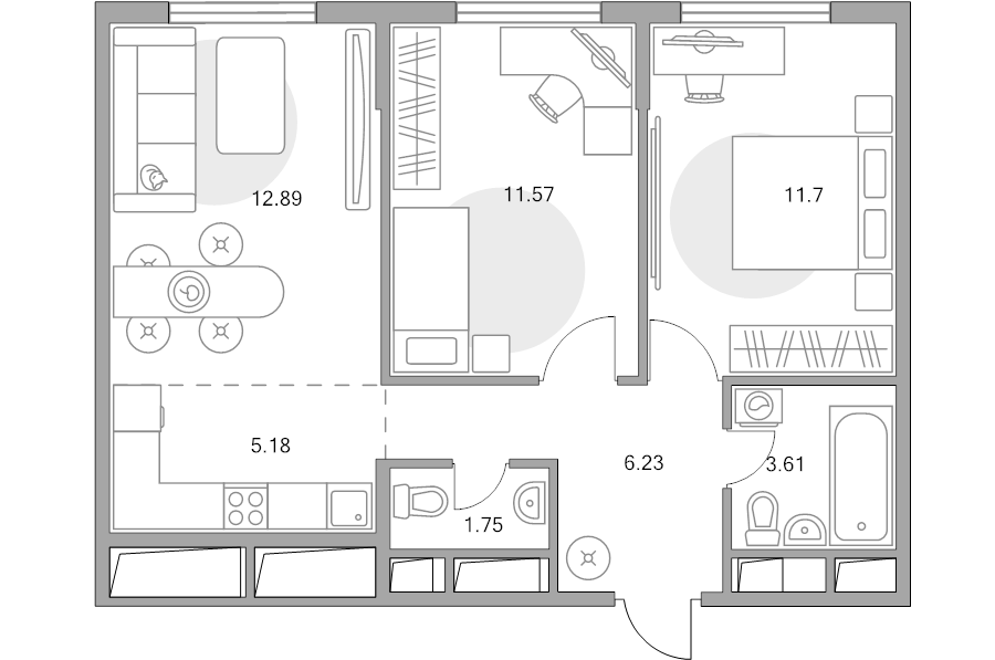 3 ккв (Евро) 52,9 м²