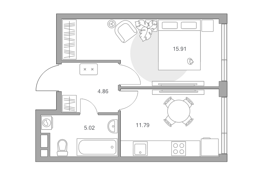 1 ккв 37,6 м²
