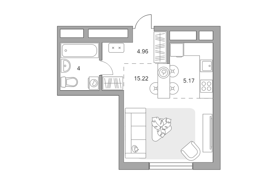 Студия 29,4 м²