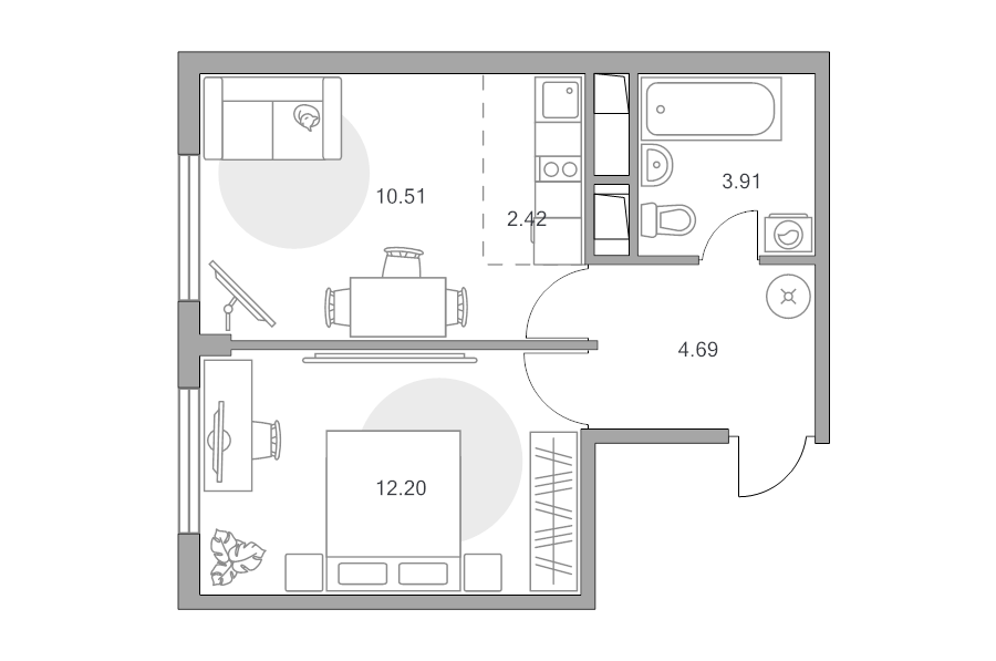 1 ккв 33,7 м²