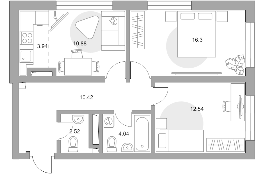 2 ккв 60,6 м²