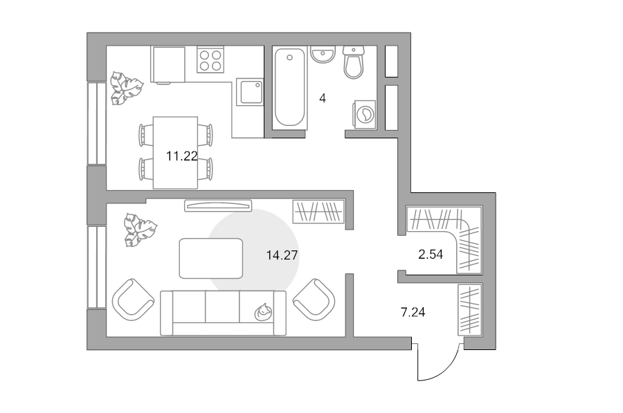 1 ккв 39,3 м²