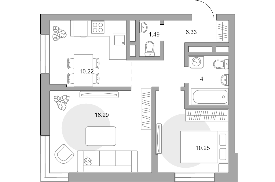 2 ккв 48,6 м²