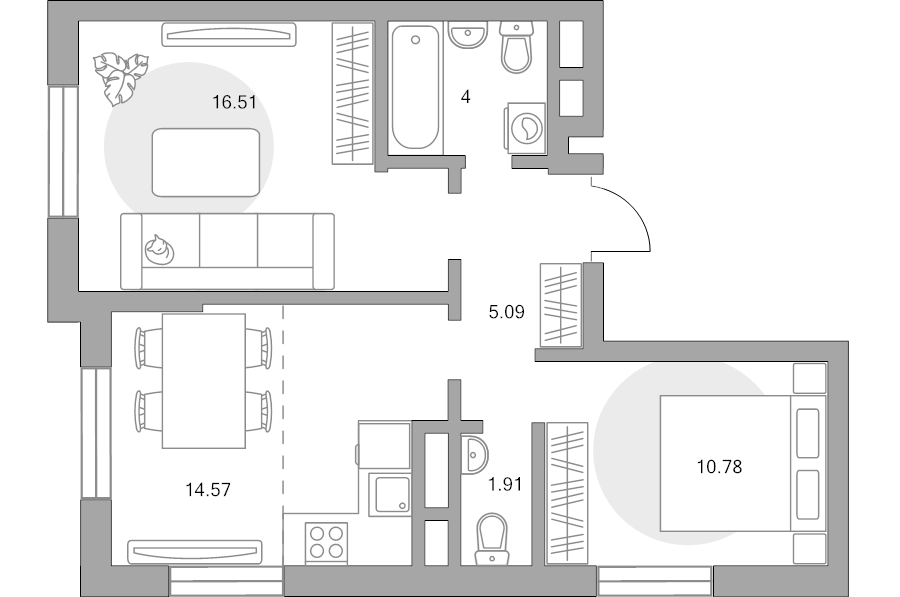 2 ккв 52,9 м²