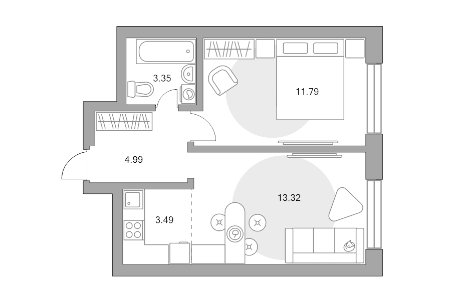 2 ккв (Евро) 36,9 м²