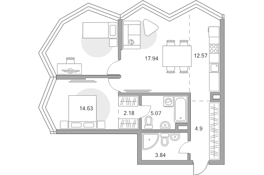 3 ккв (Евро) 75,3 м²