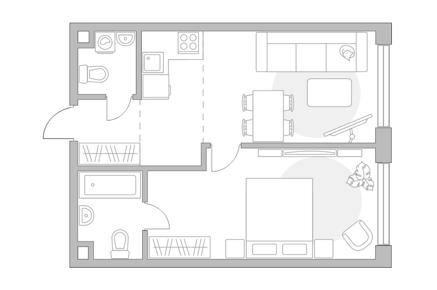 2 ккв (Евро) 48,6 м²