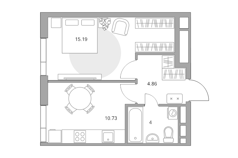 1 ккв 34,8 м²