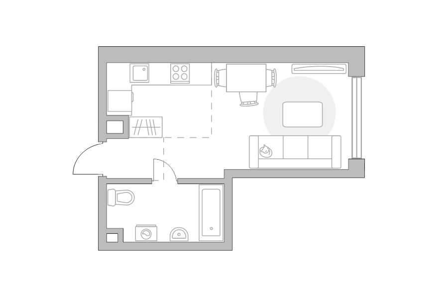 Студия 28,1 м²