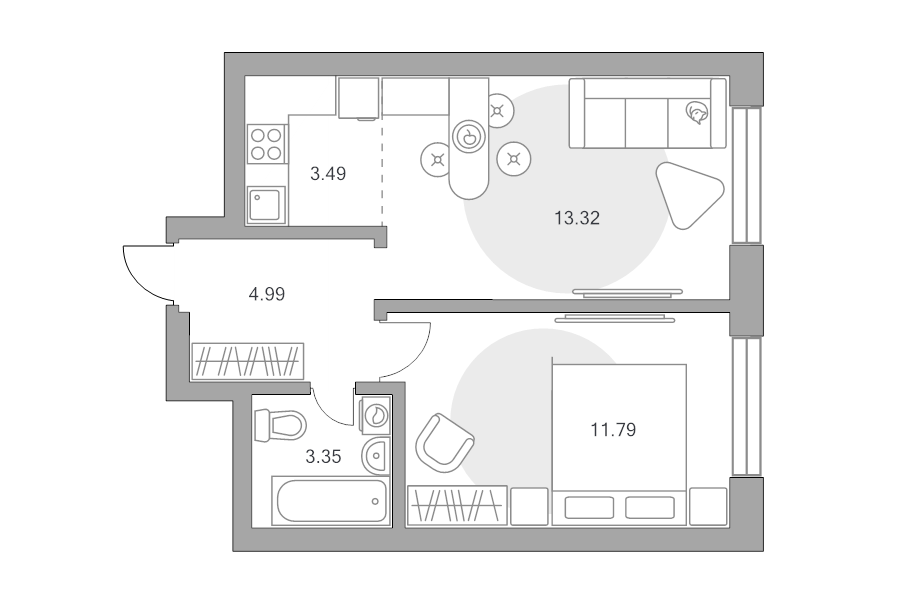 2 ккв (Евро) 36,9 м²