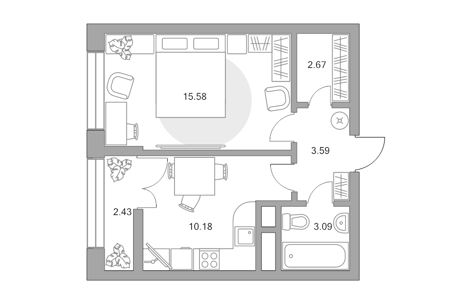 1 ккв 37,5 м²