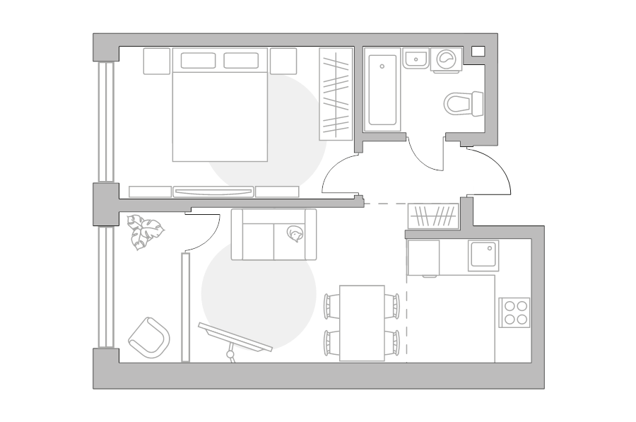 2 ккв (Евро) 43,2 м²