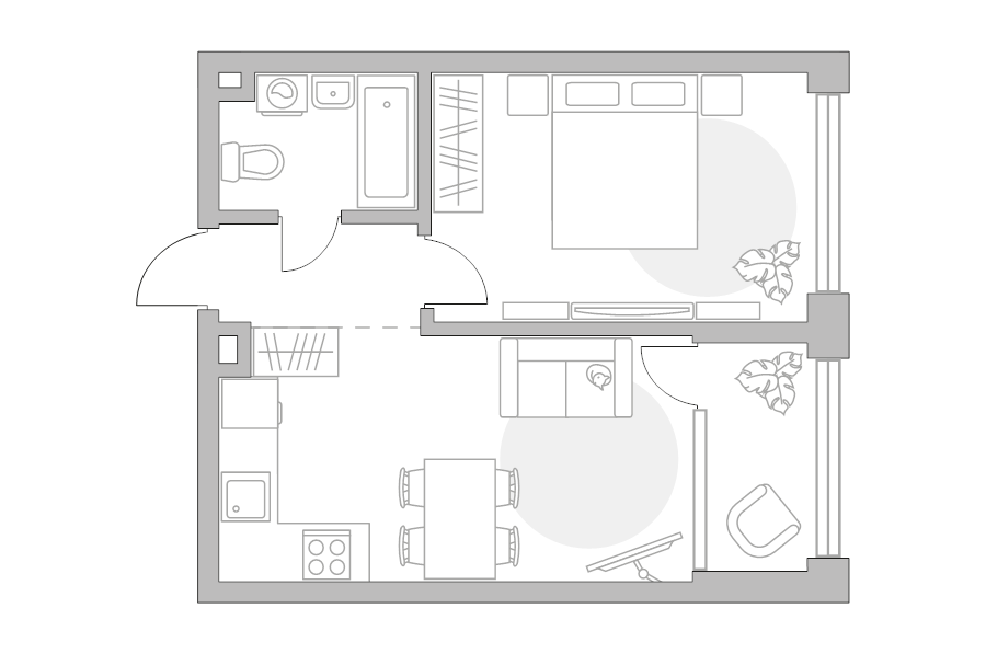 2 ккв (Евро) 41,7 м²