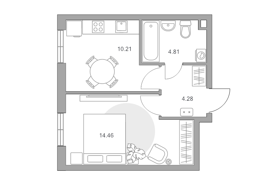 1 ккв 33,8 м²