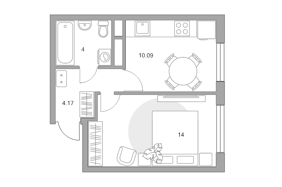 1 ккв 32,3 м²