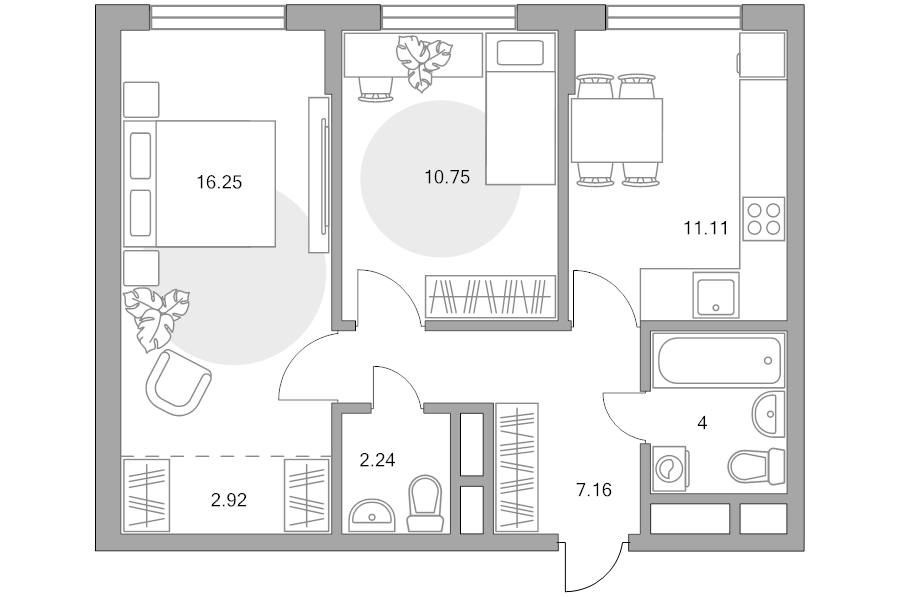 2 ккв 54,4 м²