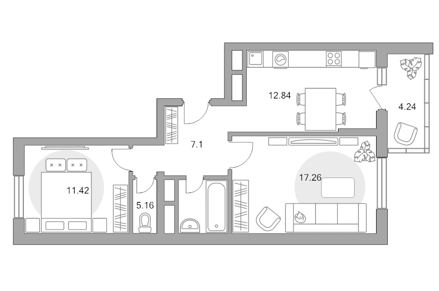 2 ккв 58 м²
