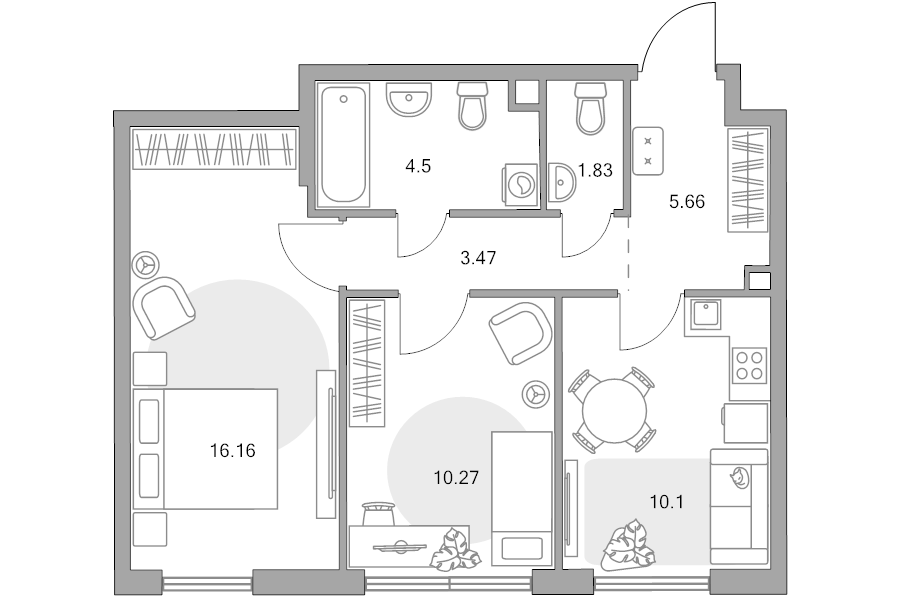 2 ккв 52 м²